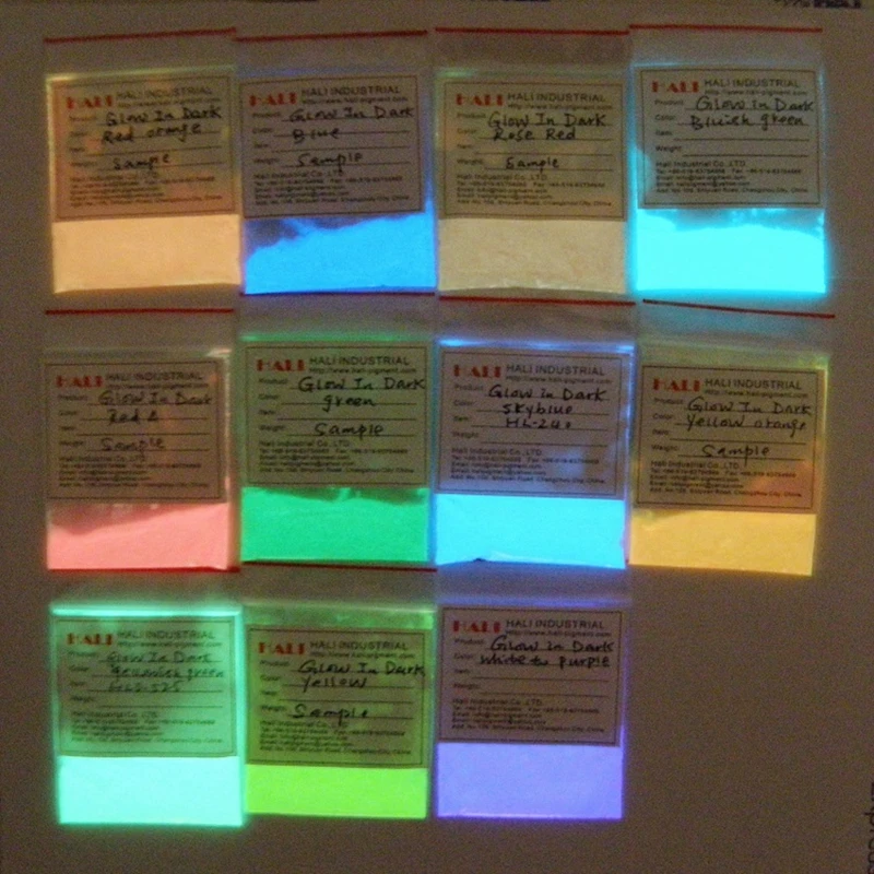 

glow in dark pigment, photoluminescent pigment,samples for free,free samples place order here,3gram/color,total 10 colors,