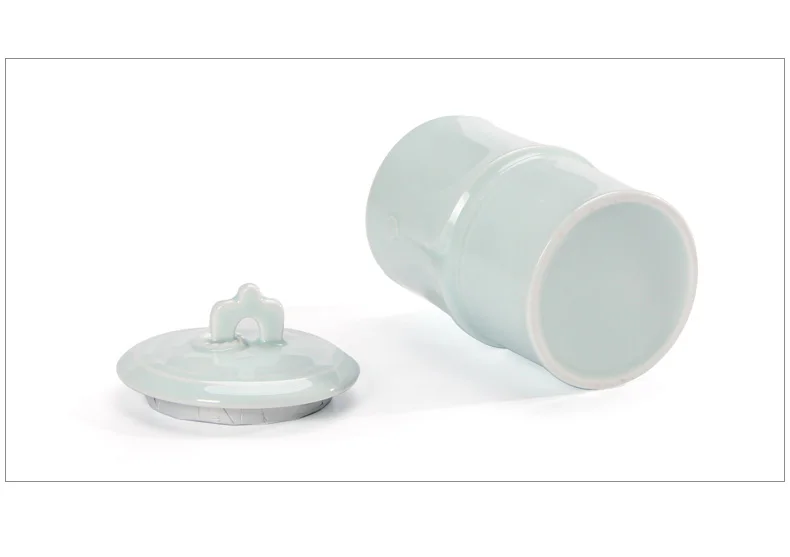 Бамбуковые чайные банки Celadon, керамический чайный набор кунг-фу, чайные Caddy, кухонные принадлежности, контейнер для хранения специй, кофейная банка для конфет