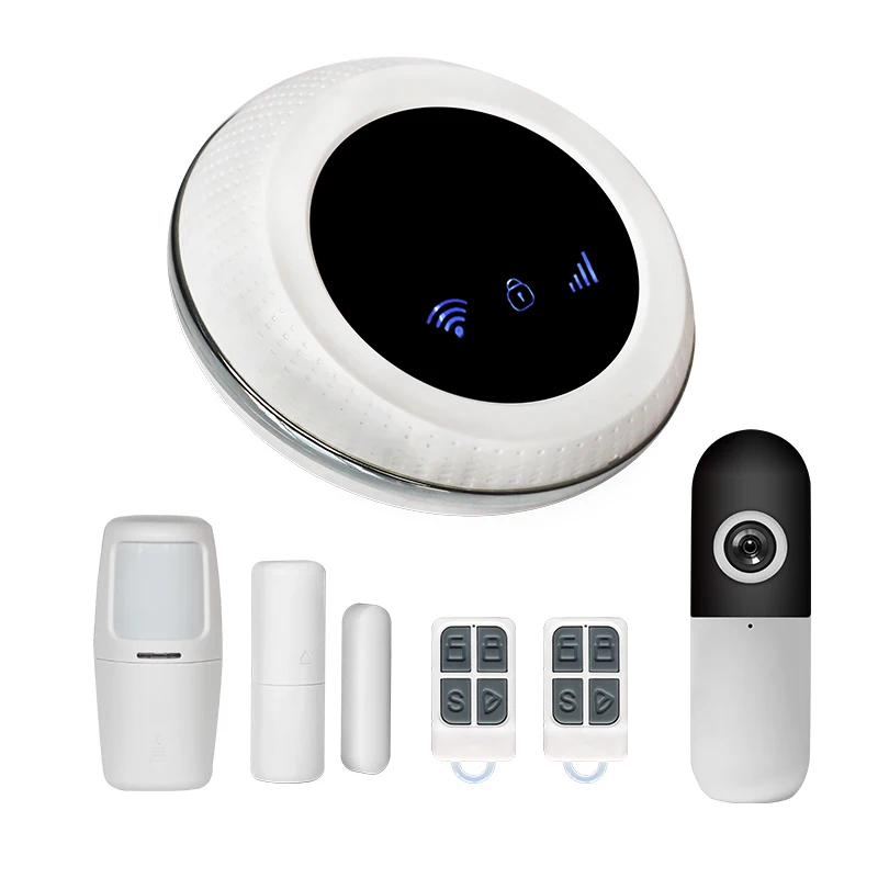 Tuya умный Wifi+ GSM беспроводной умный дом Охранная сигнализация совместима с Alexa - Цвет: Красный