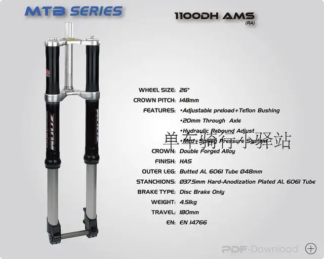 Cheap Downhill mountain bike 20MM spool backflushes shoulders DH fork oil shock aluminum disc spring