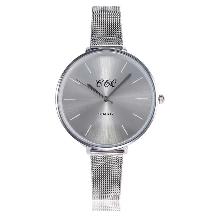 

Luxury Women Watch Quartz Silver Stainless Steel Band Big Dial Dress Watches Analog Wrist Watches relogio masculino Dropship