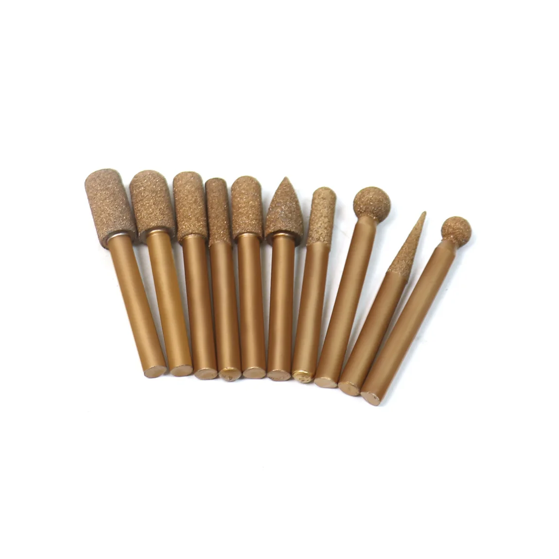 10PCS High Quality Brazing Diamond Grinding Head Grit 100 shank diameter 6mm Multiin Abrasive