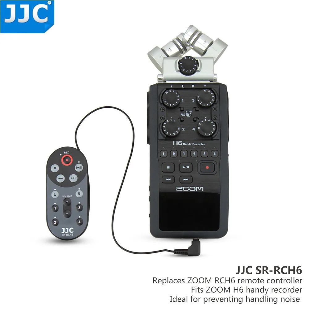 JJC 1.5m SR RCH6 Wired Remote Control Controller for ZOOM H6 Handy