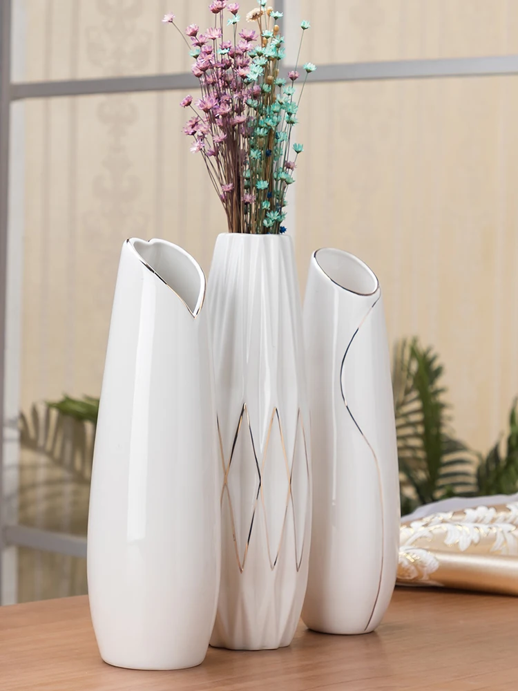 30cm Porcelain Vase Handmade Handicrafts Fashion Ceramic Tabletop Flower Vase Study Hallway Home Wedding Decoration 3