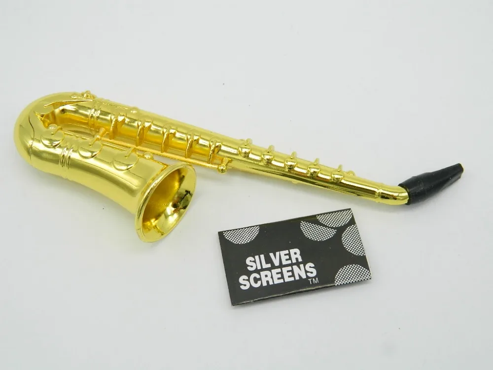 1Pc New Sachs Shape Metal Smoking Pipe Saxophone Tobacco Exhaust Pipe
