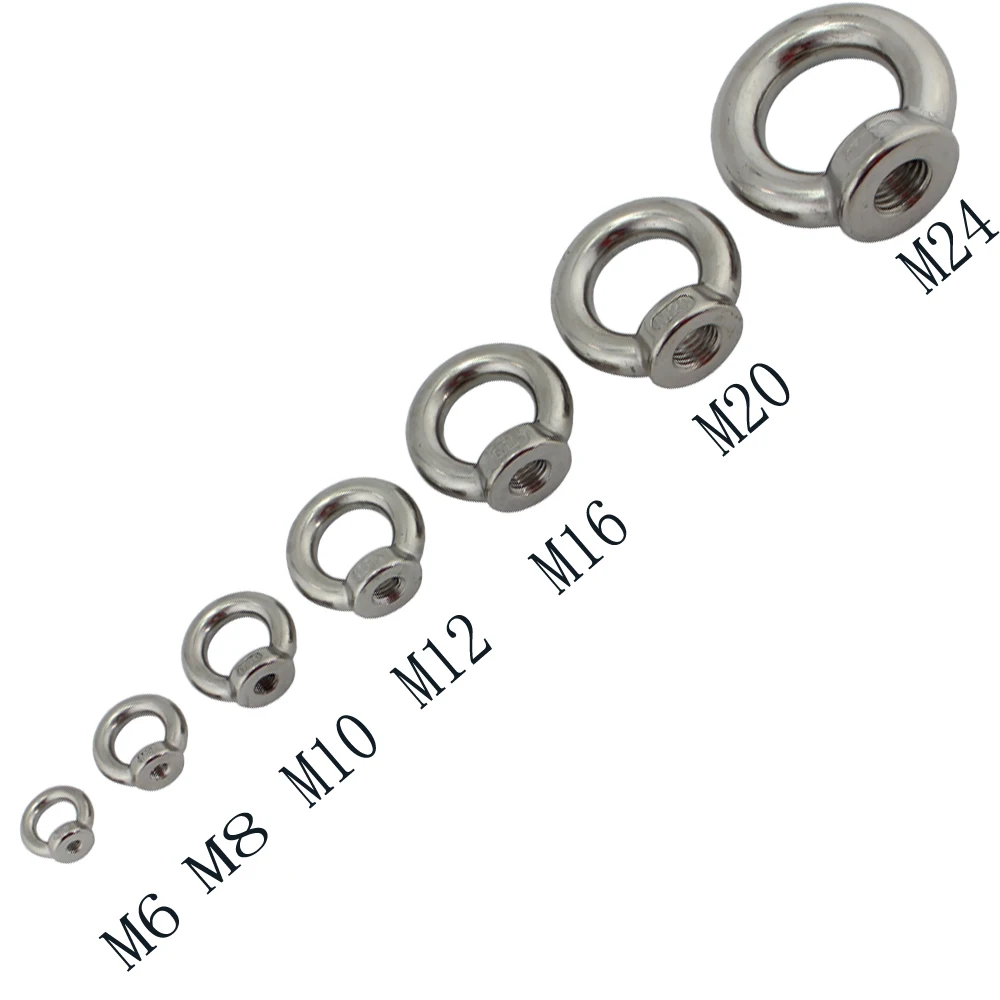 Stainless Marine Heavy Duty Lifting Eye Nut Marine Lifting DIN582 Eye Ring Nut Screw Loop Hole for Wire Rope Cable 5pcs M8 electric hoist heavy trailer high tensile nylon rope cable remote control set