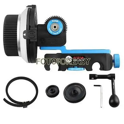 FOTGA DP3000 DSLR Quick Release Clamp Follow Focus for 15mm Rod+Speed Crank+Gear