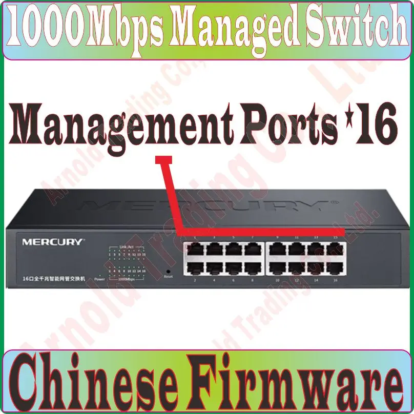 

Chin-Firmware, 16 Ports 1000M Gigabit Managed Ethernet Switch, 100/1000Mpbs Manageable Network Switches, QoS, IGMP, VLAN, Loop