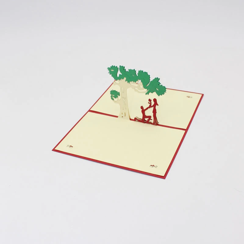  3D Laser Cut Handmade Romantic Propose Paper Invitation Greeting Card Show Love PostCard Valentine' - 32892347510