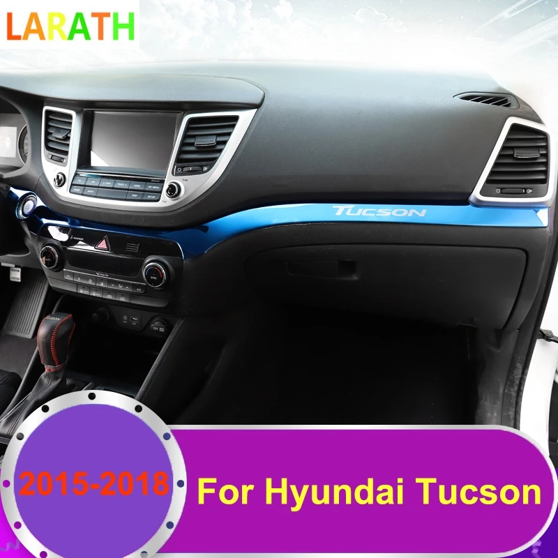 

For Hyundai Tucson 2015-2018 Brand New Stainless Steel Interior Car Dashboard Decoration Strip Car-Styling Stickers 20 Styles