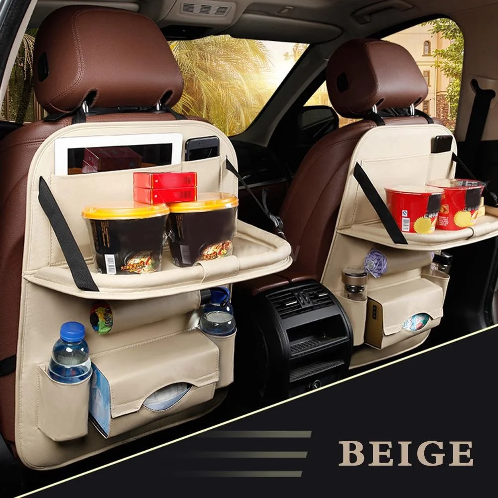 

1PC Car Seat Back Storage Hang Bag Organizer Travel Multi-pocket Universal PU Leather Back Seat Cover Protector Auto Accessories