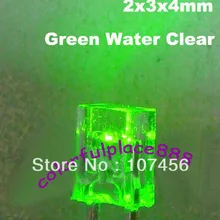 100 шт. 2X3X4 мм зеленый Ультраяркий зеленый светодиодный лампы водный яркий светодиодный