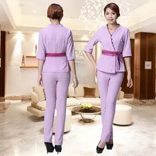 Женская Униформа для сотрудниц спа-салонов комплект из двух предметов одежды женский костюм одежда для женщин комплект женский трикотажный костюмкостюм брючный женский костюм женский летний комплекты одежды для женщи