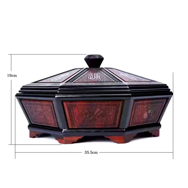 

Finest carving African Siam rosewood craft wood organizer Candy box tray storage case fruit bowl wedding decoration gifts