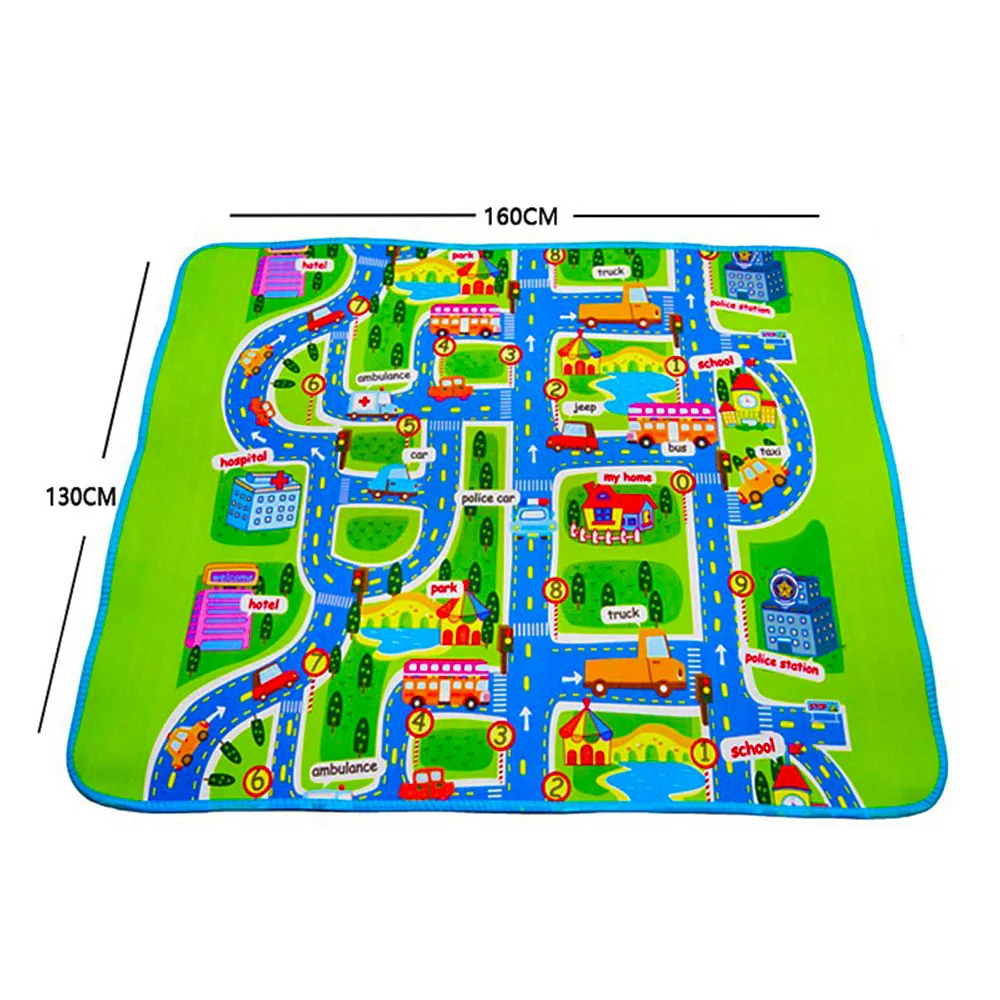 4 размера, плотное городское одеяло, Дорожный Коврик для ползания ребенка, EVA пенопластовый коврик для лазания, зеленый дорожный игровой ковер для ребенка
