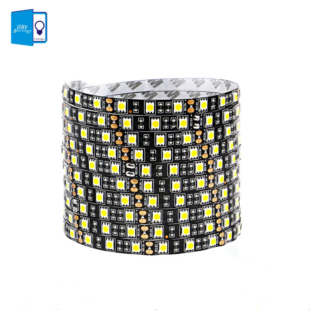 

LED Strip 5050 PCB Black DC12V 60LEDs/m 5m/lot Flexible LED Light RGB 5050 LED Strip White / Warm White