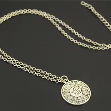 1 шт. Серебряный астрологический медальон Небесный кулон ожерелье ручной работы длинная цепочка Ювелирные изделия E738