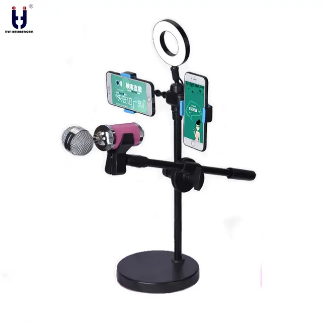 Selfie Ring Light 360 Degree Swing Boom Table Stand Microphone