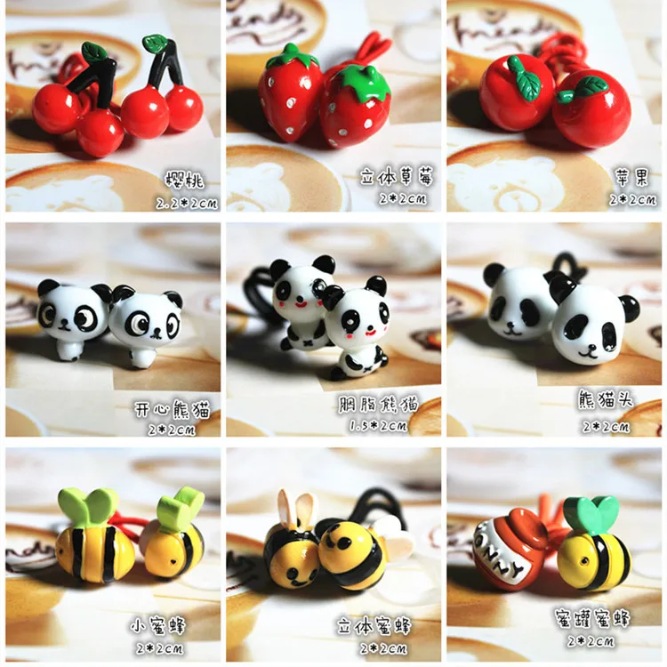 decorative beauty Fresh Bear Hair Rope Baby Cartoon Hair Circle Children Color Role ring Tasted Small Tire Hair Accessories