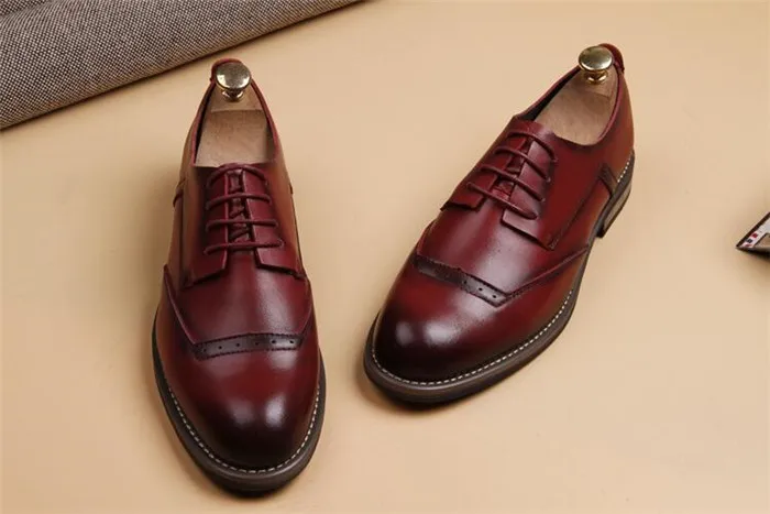 Английские кожаные повседневные мужские кожаные туфли с круглым носком на шнуровке с Ремешком мужские летние деловые мужские модельные туфли