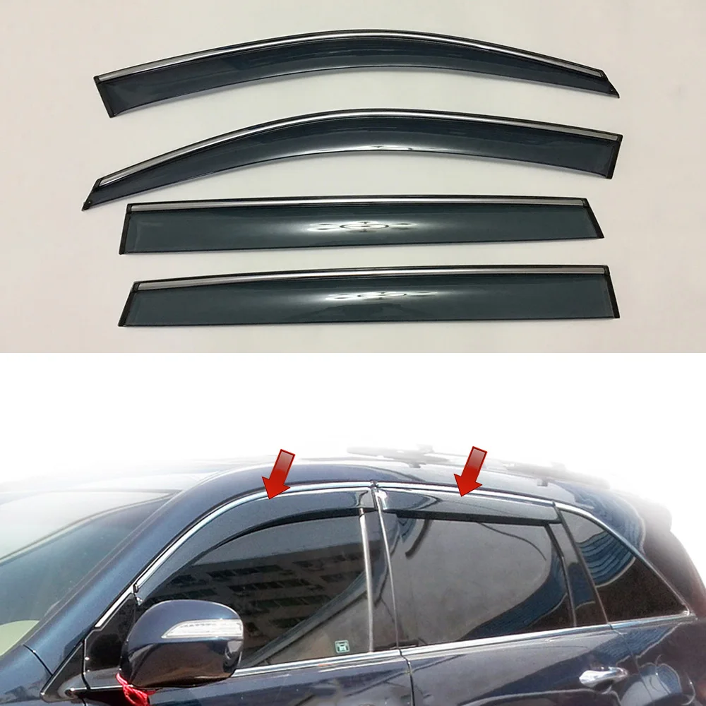 

For Acura MDX YD2 2007 2008 2009 2010 2011 2012 2013 Window Sun Rain Visors Vent Shade Deflector Guard Weather Shield 4PCS