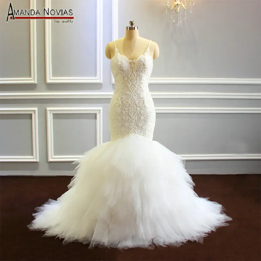 Aliexpress.com : Buy mermaid wedding dresses 2019 straps ruffles bridal dress real work from 