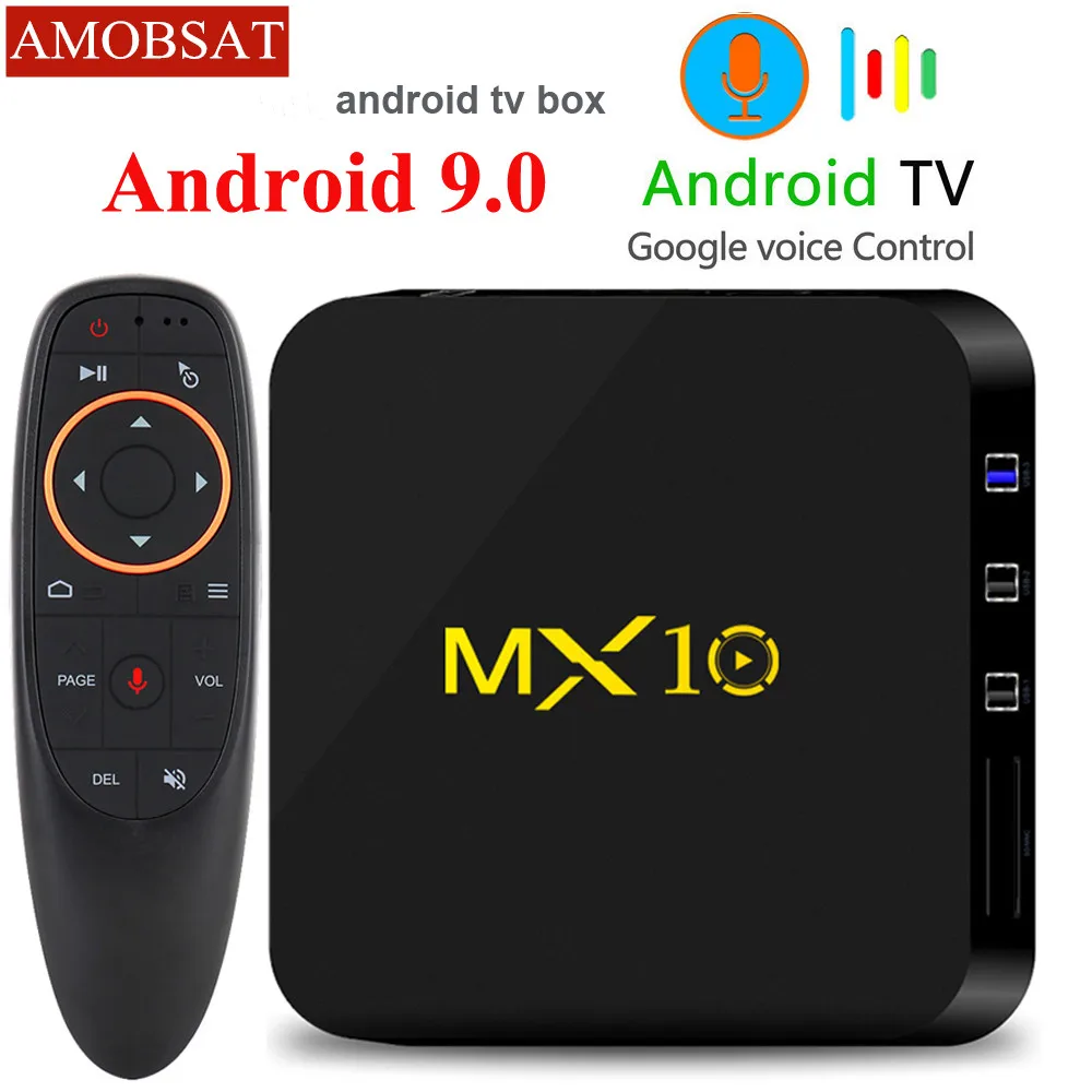 MX10 Android 9.0 Smart TV BOX 4GB DDR4 Ram 32GB 64GB Rockchip RK3328 Quad Core Support 4K WIFI Streaming Media Player pk H96 max