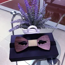 Новинка, ручная работа, Ретро стиль, в полоску, Мужская деревянная бабочка, Ретро стиль, дерево, модный аксессуар, геометрический дизайн, бабочка