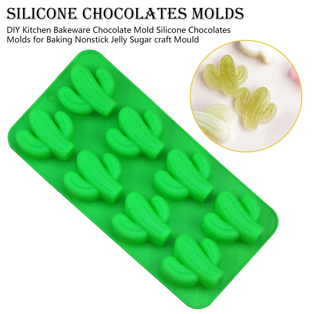 

DIY cactus Molds Kitchen Bakeware Chocolate Mold Silicone for Baking Nonstick Jelly Sugar craft Mould fondant mold