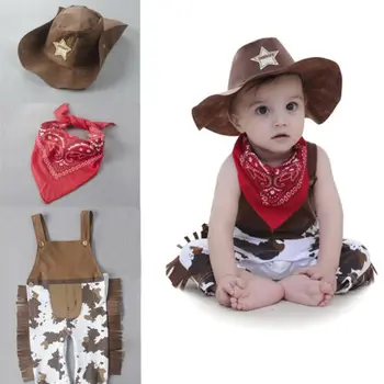 

Toddler Boy Girl Camouflage Dick Denim One-Piece Suit Cotton Sleeveless Baby Carnival Fancy Dress Party Costume Cowboy Outfit