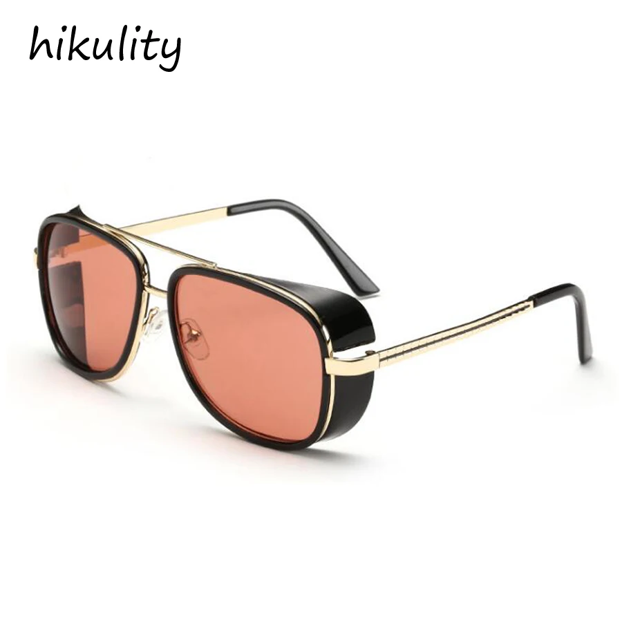 Iron Man 3 Tony Stark Sunglasses for Men - Superhero Gothic Male Steampunk Goggles in Red