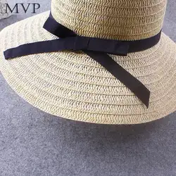 Пляжные модные женские туфли солнца Кепки солома Floppy Sun Hat