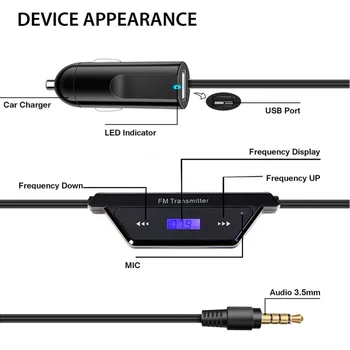 

Univeral Wireless Car MP3 Player FM Transmitter Radio Adapter Bluetooth Handsfree Car Kit with Hand-Free Calling Music Control