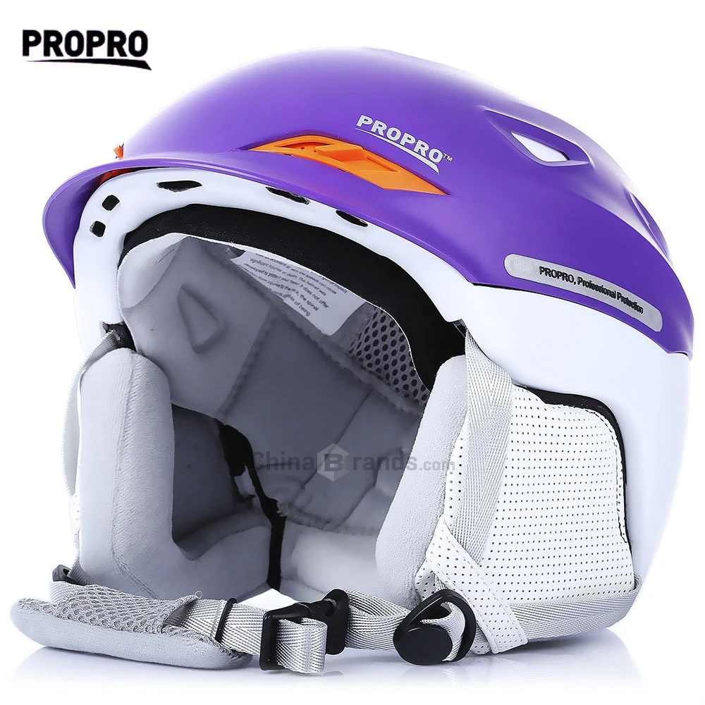 Brand One piece Skiing Helmet with Inner Adjustable Buckle Liner