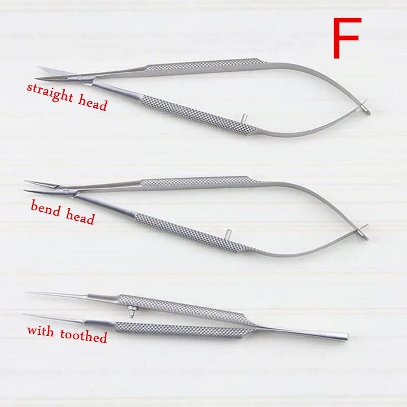3pcs/set equipment 12cm ophthalmic microsurgical instruments Needle Holder Micro scissors Tweezers hand surgery 6