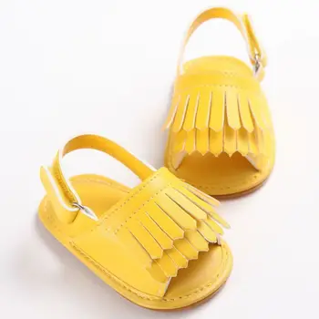 

Summer Baby Sandals PU Candy Color Baby Girls Sandals Fashion Kids Tassel Shoes Leisure Soft Bottom Hot Selling Kids Shoes