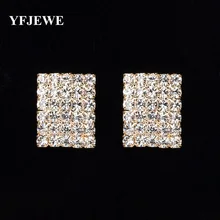 YFJEWE, новинка, Модные женские ювелирные изделия, аксессуары, квадратные, OL, модные, полные стразы, шикарные серьги-гвоздики, подходят ко всему, Zhaohao, женские# E168