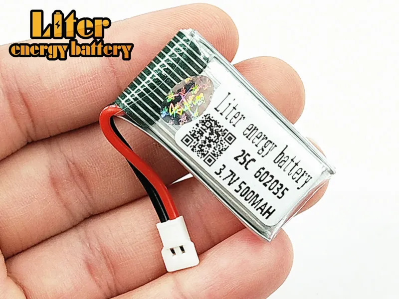 20 шт./лот 3 7 V 500mAh lipo батарея для Hubsan X4 H107 Di Feida DFD F180 F47 F48 500mah 25C 602035 XH вилка