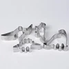 4Pcs/Set Silver Stainless Steel Dinosaur Animal Fondant Cake Cookie Biscuit Cutter Decorating Mould Pastry Baking Tools QW877084 5