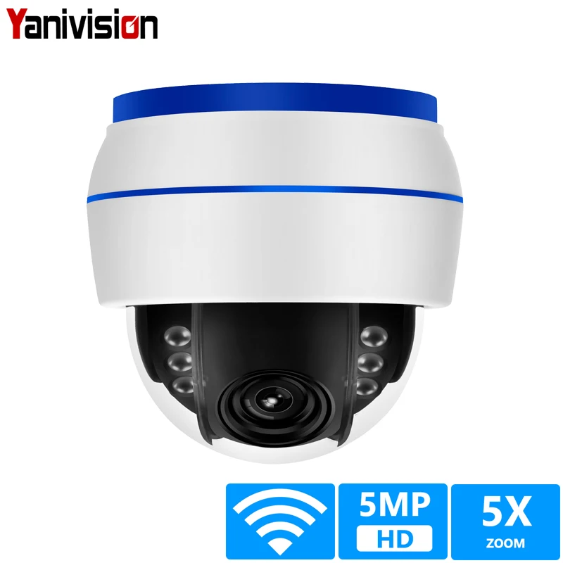  HD 5MP Dome IP Camera Sony335 WiFi PTZ 5X Optical Zoom CCTV Video Surveillance Camera 128G SD Card 