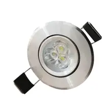 Светодиодный потолочный светильник, 50-55 мм, 3 Вт, 110 В-240 В, белый, серебристый, черный, 3000 К, 6000 К, встраиваемый потолочный Точечный светильник для гостиной, CE