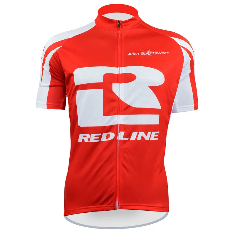 

New Mens Cycling Jersey Comfortable Bike shirt RED LINE Alien SportsWear Red/White cycling clothing Size 2XS-5XL