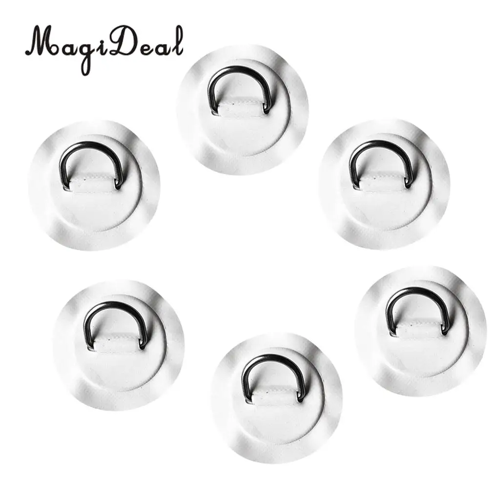 MagiDeal Inflatable Boat 2Pcs/6Pcs Stainless Steel D-ring Pad/Patch for PVC Inflatable Boat Dinghy Kayak SUP Surfboard Supply