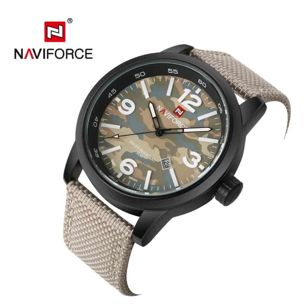 NAVIFORCE часы для мужчин модные повседневное бренд нейлон Военная униформа