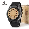 BOBO BIRD WB17 Mens Watches Top Brand Luxury Black Sandalwood Bamboo 12 Holes Dial Quartz Watches With Real Leather Band OEM ► Photo 1/6