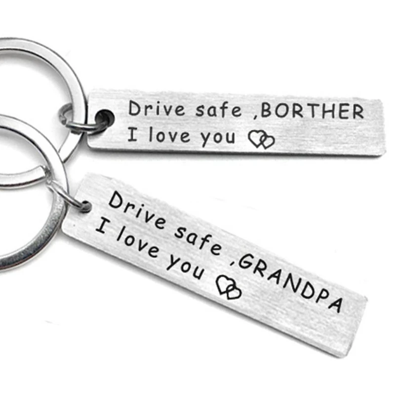 Drive Safe Keychain Stainless Steel Family Gift to Grandpa Grandma Brother Sister Dad Mom Husband Car Key Rings Holder | Автомобили и