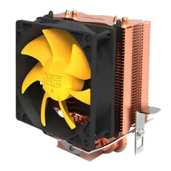 PCCOOLER S83 cpu cooler Медные Плакированные плавники 2 тепловые трубки 80 мм/8 см бесшумный вентилятор cpu Охлаждающий радиатор для AMD Intel 775 1155 11