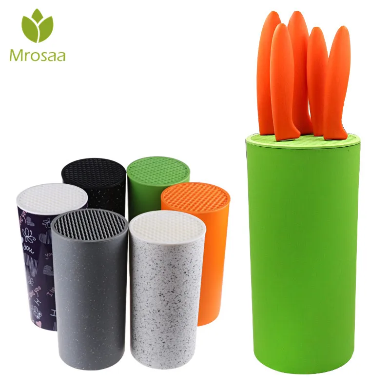 

Mrosaa Plastic Kitchen Knife Stand Tool Holder Multifunctional Tool Holder Knife Block Sooktops Tube Shelf Chromophous