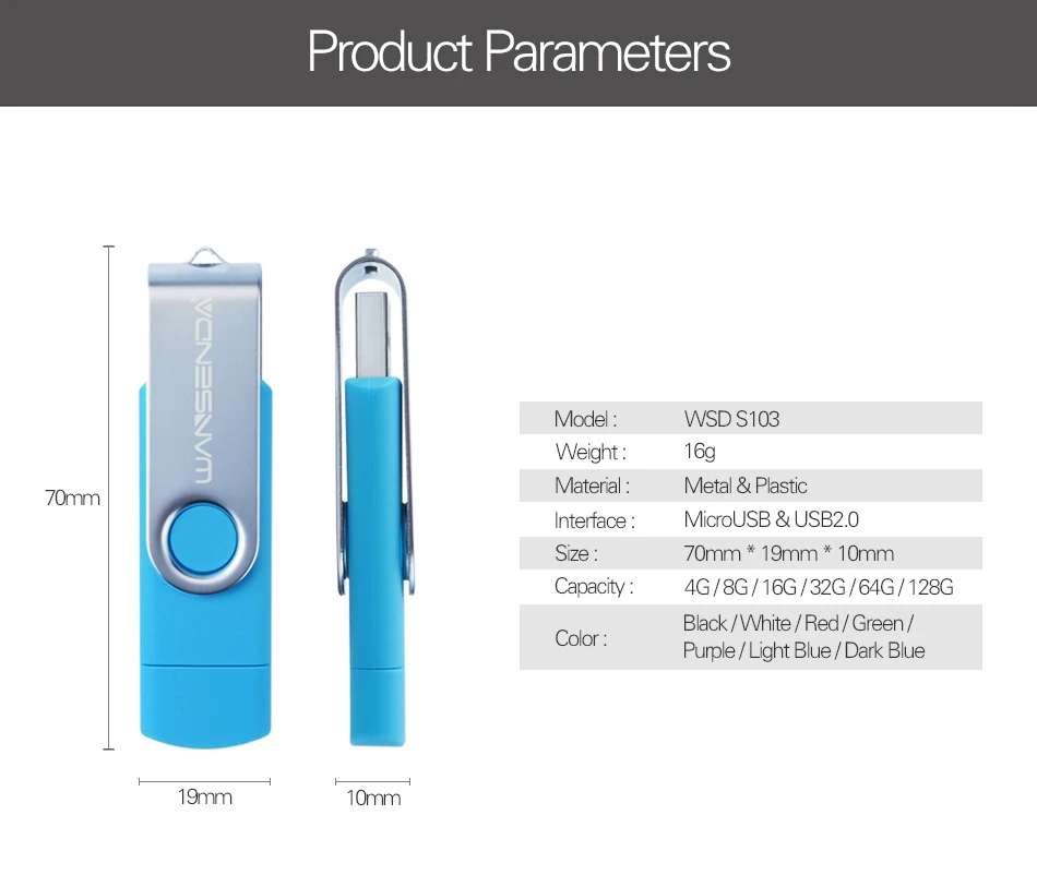 WANSENDA 128 ГБ 256 Гб OTG USB флеш-накопитель смартфон OTG накопитель 8 ГБ 16 ГБ 32 ГБ 64 Гб высокоскоростная USB карта памяти флешка