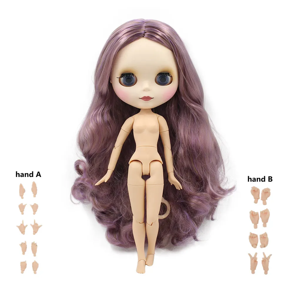 ICY DBS Blyth Doll joint body matte face with tan dark natural skin soft hair NEO BJD toy gift DIY with HAND SET A&B 12